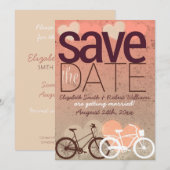 Zwei Fahrräder Niedliche Liebe Save the Date (Vorne/Hinten)