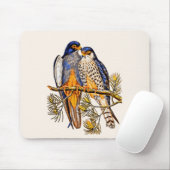 Zwei Falken auf einem Zweig Mousepad (Mit Mouse)
