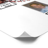 Zwei Familien Pink Fraktal Tree Foto Name Poster (Ecke)