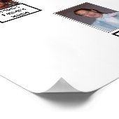 Zwei Familien Pink Fraktal Tree Foto Name Poster (Ecke)