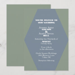 Zwei-Farben Blau und Grün Diamantform-Hochzeit