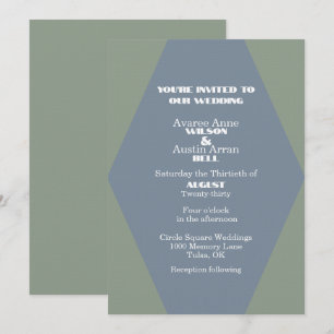 Zwei-Farben Blau und Grün Diamantform-Hochzeit