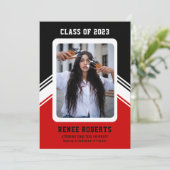 ZWEI FARBEN CUSTOM FOTO Abschluss Ankündigung (Stehend Vorderseite)