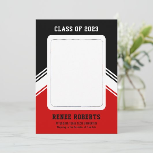 ZWEI FARBEN CUSTOM FOTO Abschluss Ankündigung (Stehend Vorderseite)