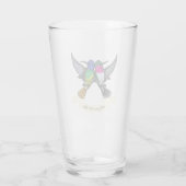 Zwei farbenfrohe Hovering Hummingbird Friends Cart Glas (Rückseite)