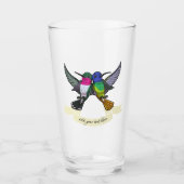 Zwei farbenfrohe Hovering Hummingbird Friends Cart Glas (Vorderseite)