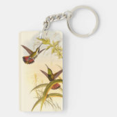 Zwei farbenfrohe Hummingbirds streben nach derselb Schlüsselanhänger (Rückseite)