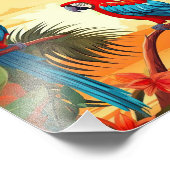 Zwei farbenfrohe Papageien Fotodruck (Ecke)