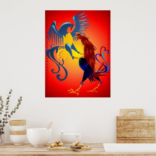 Zwei farbenfrohe Schlachtroster-Poster Poster (Küche)