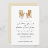 Zwei farbige Adirondack-Stühle Hochzeit Einladung (Vorne/Hinten)