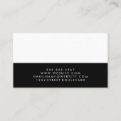 Zwei farbige Blockfarben Schwarz Visitenkarte (Rückseite)