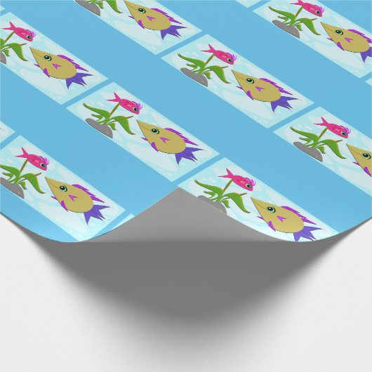 Zwei farbige Fische Geschenkpapier (Ecke)