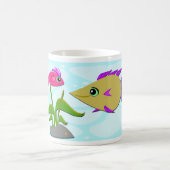 Zwei farbige Fische Kaffeetasse (Mittel)