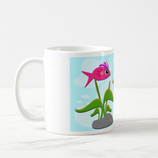 Zwei farbige Fische Kaffeetasse (Links)