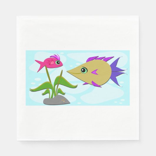 Zwei farbige Fische Serviette (Vorderseite)