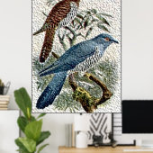 Zwei farbige Kuckucksumpfe in texturiertem Poster (Heimbüro)