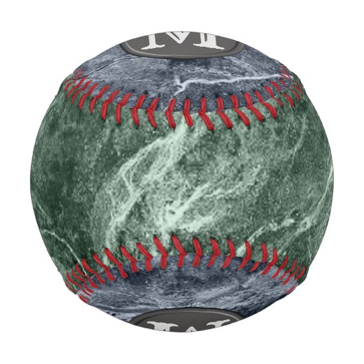 Zwei farbige Marmor-Monogramm - Wählen Sie Ihre Fa Baseball (Rückseite)