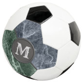 Zwei farbige Marmor-Monogramm - Wählen Sie Ihre Fa Fußball (Dreiviertel)