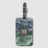 Zwei farbige Marmor-Monogramm - Wählen Sie Ihre Fa Gepäckanhänger (Vorderseite Vertikal)