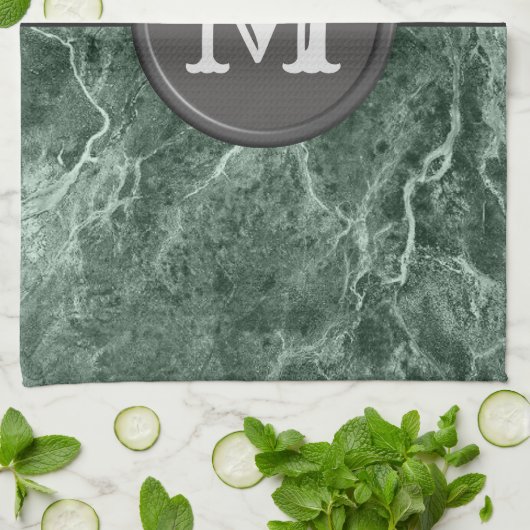 Zwei farbige Marmor-Monogramm - Wählen Sie Ihre Fa Geschirrtuch (Gefaltet)