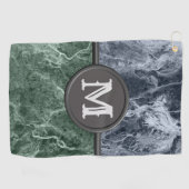 Zwei farbige Marmor-Monogramm - Wählen Sie Ihre Fa Golfhandtuch (Horizontal)
