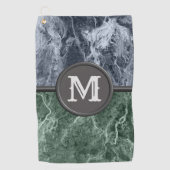 Zwei farbige Marmor-Monogramm - Wählen Sie Ihre Fa Golfhandtuch (Vorderseite)