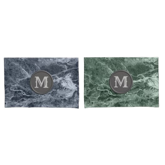 Zwei farbige Marmor-Monogramm - Wählen Sie Ihre Fa Kissenbezug (Vorderseite-Set)