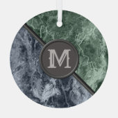 Zwei farbige Marmor-Monogramm - Wählen Sie Ihre Fa Ornament Aus Glas (Rückseite)