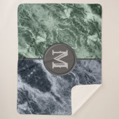 Zwei farbige Marmor-Monogramm - Wählen Sie Ihre Fa Sherpadecke (Vorderseite)