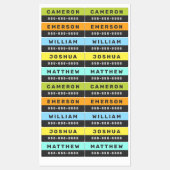 Zwei farbige Namen und Telefonnummer wasserdicht Etiketten (Blatt)