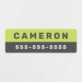 Zwei farbige Namen und Telefonnummer wasserdicht Etiketten (Design 1)