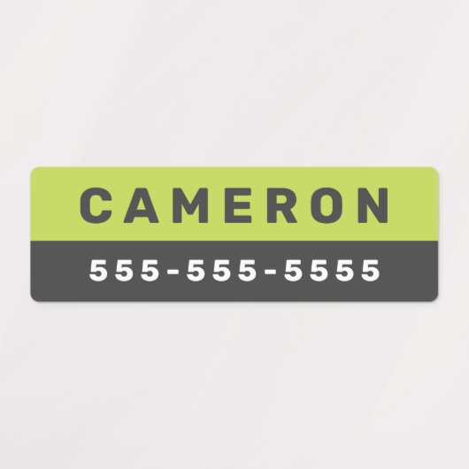 Zwei farbige Namen und Telefonnummer wasserdicht Etiketten (Design 1)