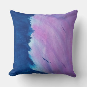 Zwei farbige rosa und blaue Abstrakte Kissen