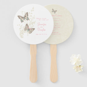 Zwei farbige Schmetterlinge Hochzeitsfans Fächer