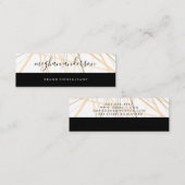 Zwei farbige, schwarze, Abstrakte Linien Mini Visitenkarte (Vorne/Hinten)