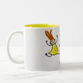 Zwei farbige Tasse mit Cartoon-Kinderdesign. (Links)