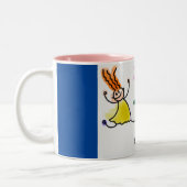 Zwei farbige Tasse mit Cartoon-Kinderdesign. (Links)