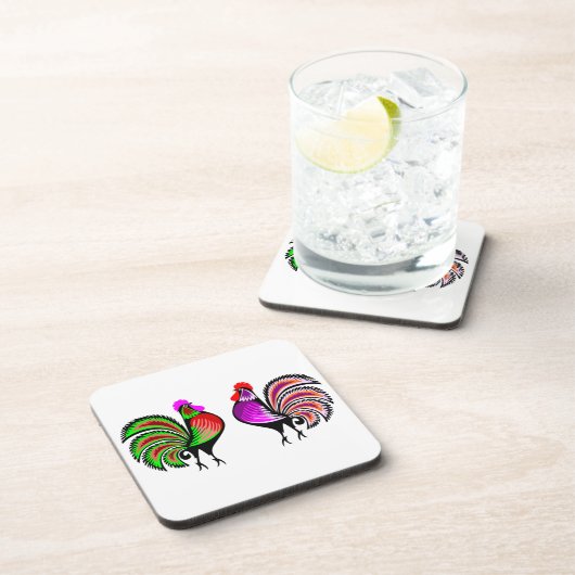 Zwei farbige Warnroster Untersetzer (Rechte Seite)