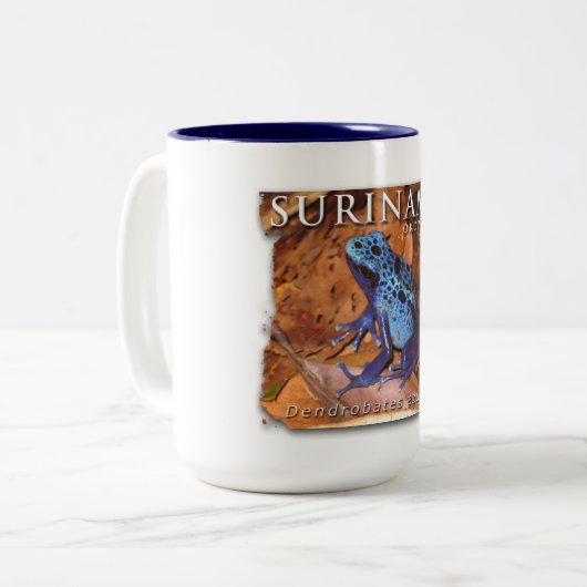 Zwei FarbTasse mit blauem Frosch Zweifarbige Tasse (Vorderseite Links)