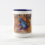 Zwei FarbTasse mit blauem Frosch Zweifarbige Tasse (Mittel)