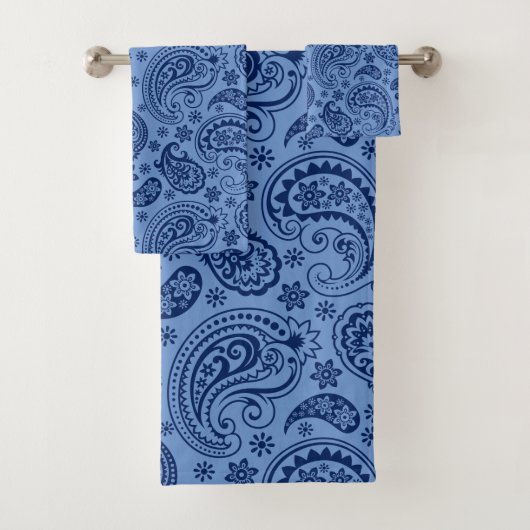 Zwei Farbtöne mit Vintagem Paisley-Muster Badhandtuch Set (Insitu)