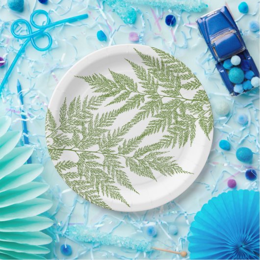 Zwei Farn-Wedel-Silhouette Pappteller (Party)