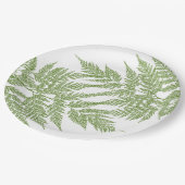 Zwei Farn-Wedel-Silhouette Pappteller (Schrägansicht)