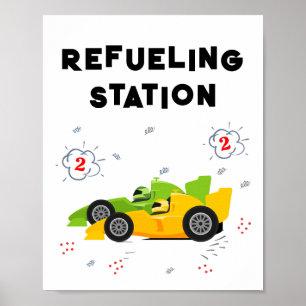 Zwei Fast-2. Geburtstag-Tanktafel-Zeichen Poster