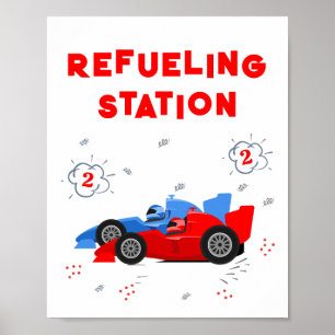 Zwei Fast-2. Geburtstag-Tanktafel-Zeichen Poster