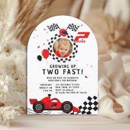 Zwei Fast-2. Geburtstagskinder Niedlich Red Racing Einladung