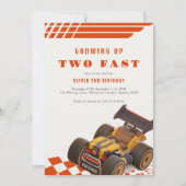 Zwei Fast 2. Rennwagen Geburtstagsparty Einladung (Vorderseite)