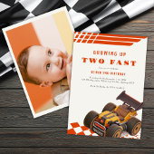 Zwei Fast 2. Rennwagen Geburtstagsparty Einladung