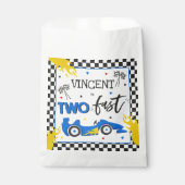 Zwei Fast Birthday Party Blue Race Auto 2. Geburts Geschenktütchen (Vorderseite)
