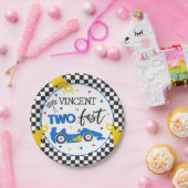 Zwei Fast Birthday Party Blue Race Auto 2. Geburts Pappteller (Party)